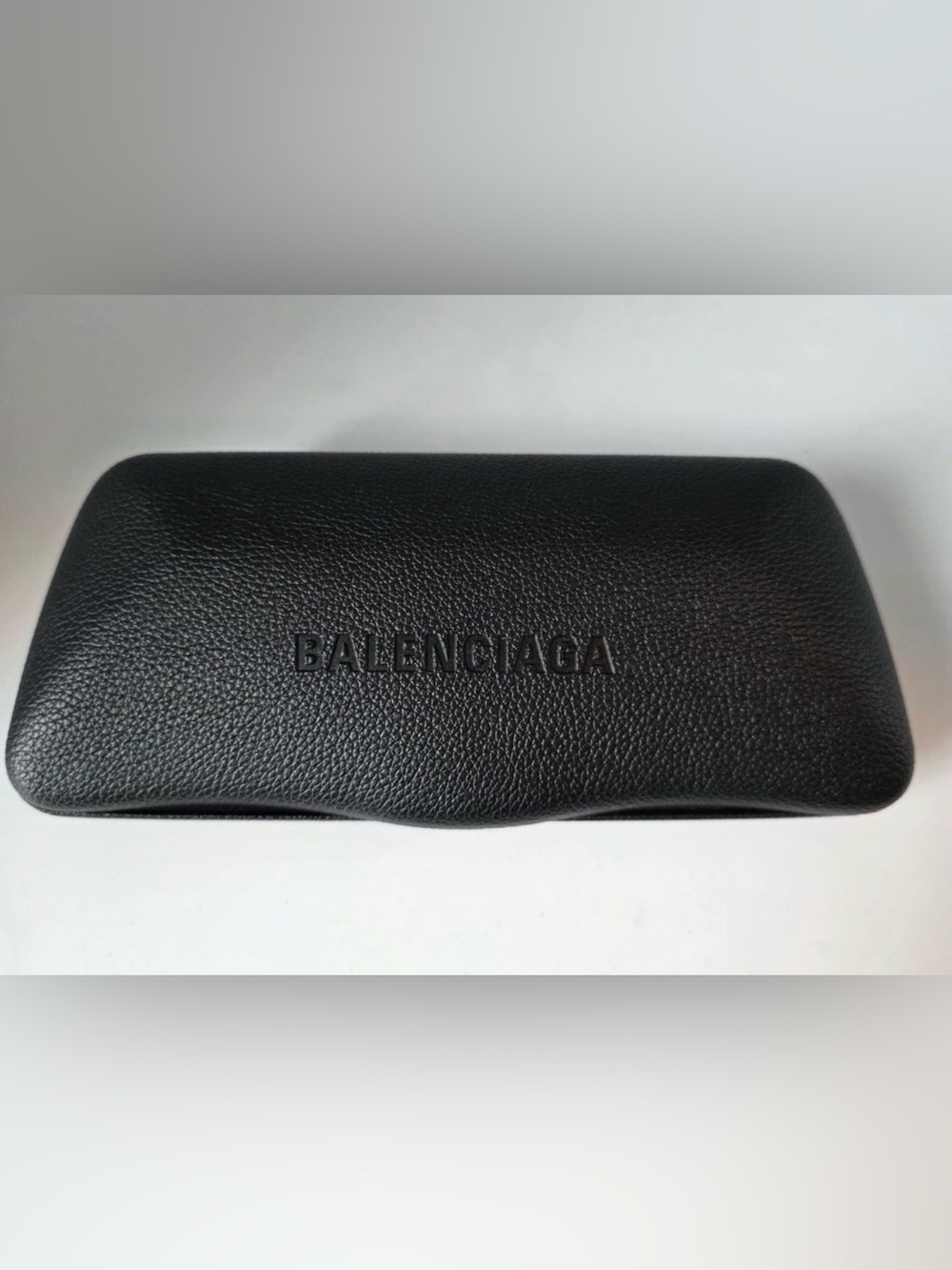 Balenciaga Black Clamshell Eyeglass Clasr